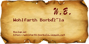 Wohlfarth Borbála névjegykártya